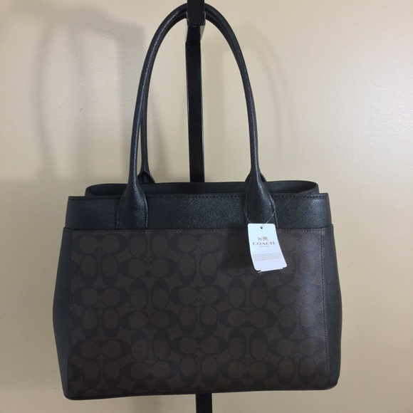 NWT🌹Stunning Brown/Black Compartment Coach Bag🌹 - Picture 4 of 8